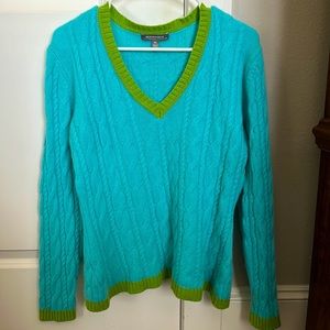 Neiman Marcus teal green cashmere sweater | size XL